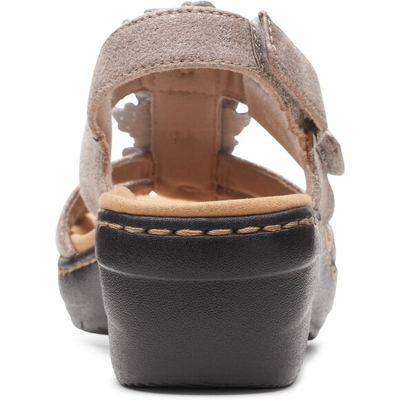 Clarks Merliah Sheryl Flower Applique Comfort Sandals  8.5  NWOB  Taupe Metallic - Picture 4 of 15